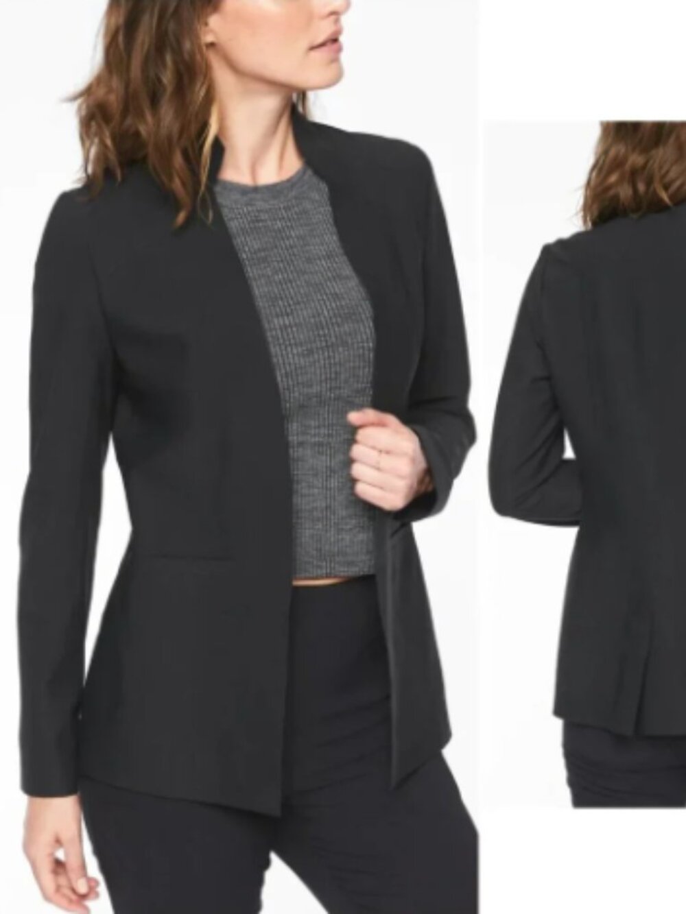 Athleta Cosmic Blazer Jacket black size 12 stretch washable